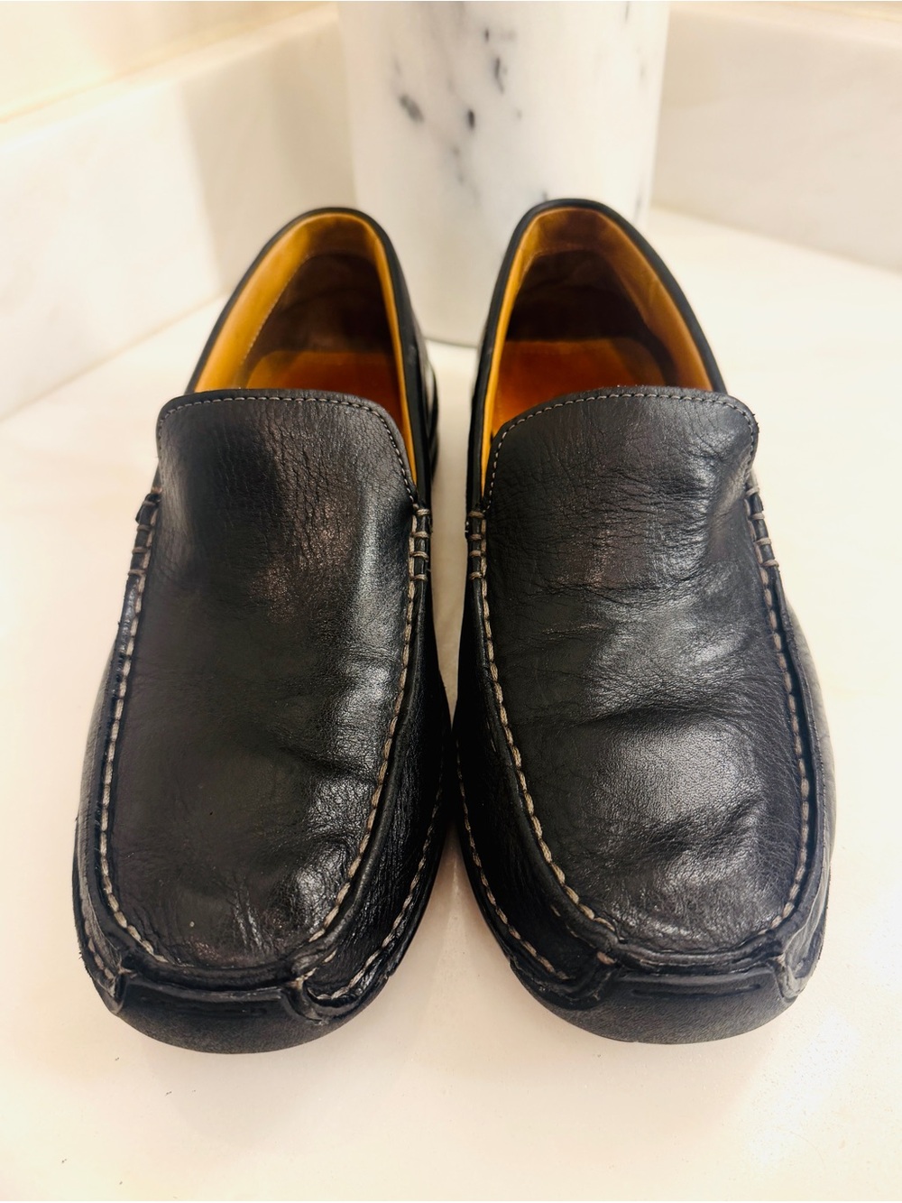 Men's Cole Haan Nike Air Tucker Venetian Black Leather Driving Loafers Size 9